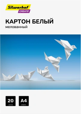 Картон белый Silwerhof мелов. 20л. A4 Create 240г/м2 обл.мел.картон ПЭТ 200x280мм