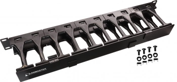 Кабельный органайзер горизонтальный Lanmaster LAN-ORG-PF/S-2U односторонний пальцы 2U шир.:19