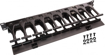 Кабельный органайзер горизонтальный Lanmaster LAN-ORG-PF/S-2U односторонний пальцы 2U шир.:19