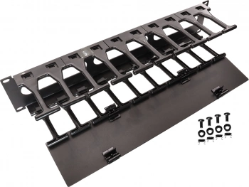 Кабельный органайзер горизонтальный Lanmaster LAN-ORG-PF/S-2U односторонний пальцы 2U шир.:19