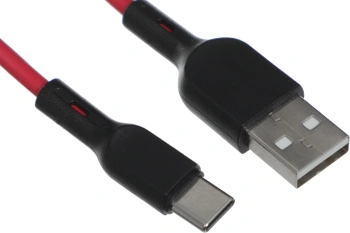 Кабель BoraSCO 38516 USB (m)-USB Type-C 1м красный коробка