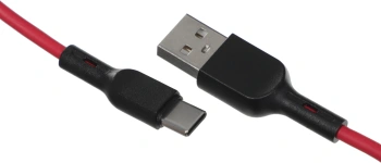 Кабель BoraSCO 38516 USB (m)-USB Type-C 1м красный коробка