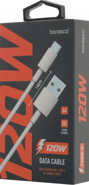 Кабель BoraSCO 52586 ver2.0 USB (m)-USB Type-C 1м белый коробка