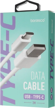 Кабель BoraSCO 38828 USB (m)-USB Type-C 2м белый коробка
