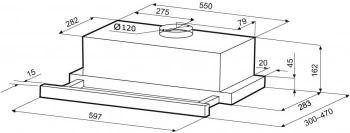 Вытяжка встраиваемая Krona Kamilla T 600