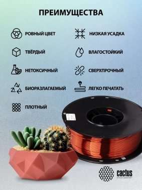 Пластик для принтера 3D Cactus CS-3D-PLA-1KG-S-COPP