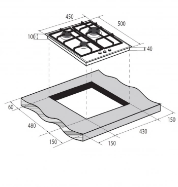 Газовая варочная поверхность Zugel ZGH450B