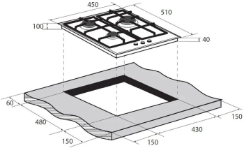 Газовая варочная поверхность Zugel ZGH450B