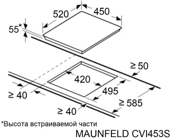 Индукционная варочная поверхность Maunfeld CVI453SBWH Inverter