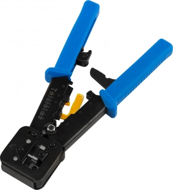 Инструмент обжимной Lanmaster LAN-CRI-468R/EZ для коннекторов синий/желтый