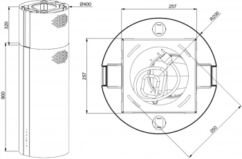 Вытяжка каминная Meferi Power TUBE40IX