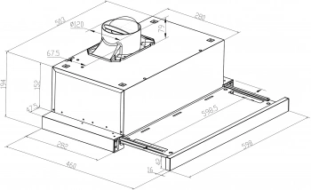 Вытяжка встраиваемая Meferi Power SLIDEBOX60WH