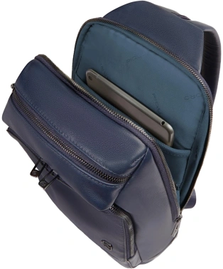 Рюкзак слинг мужской Piquadro Philip CA6790W136/BLU синий кожа
