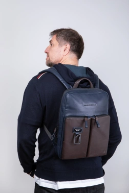Рюкзак Piquadro Harper CA3869AP/BLUTM синий/коричневый кожа