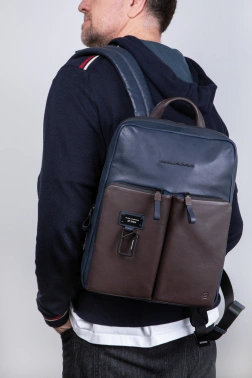 Рюкзак Piquadro Harper CA3869AP/BLUTM синий/коричневый кожа