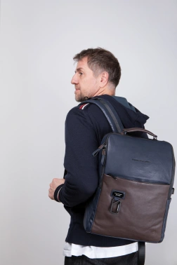 Рюкзак Piquadro Harper CA4818AP/BLUTM синий/коричневый кожа