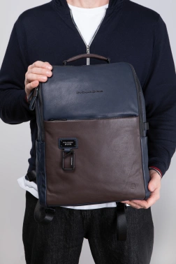 Рюкзак Piquadro Harper CA4818AP/BLUTM синий/коричневый кожа