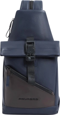 Рюкзак слинг Piquadro Harper CA6784AP/BLUTM синий/коричневый кожа