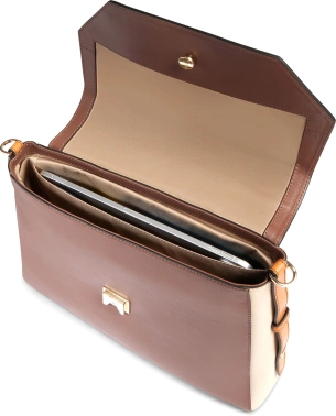 Сумка женская Piquadro Circle BD6777W92/MBE коричневая/бежевая натур.кожа