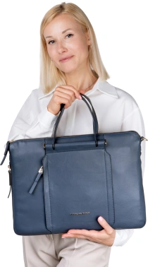 Деловая сумка женская Piquadro Circle CA4021W92/BLU4 с отделением для ноутбука 15.6