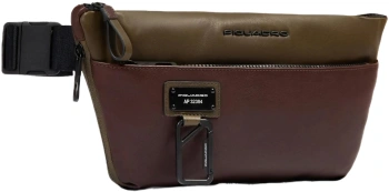 Рюкзак слинг Piquadro Harper CA6881AP/VETM коричневый/зеленый кожа