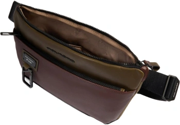 Рюкзак слинг Piquadro Harper CA6881AP/VETM коричневый/зеленый кожа