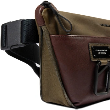 Рюкзак слинг Piquadro Harper CA6881AP/VETM коричневый/зеленый кожа