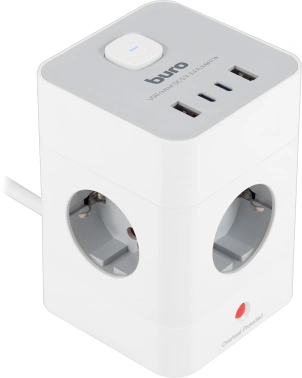 Сетевой удлинитель Buro BU-PTE4.1UC-W