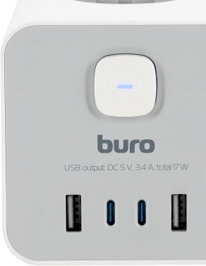 Сетевой удлинитель Buro BU-PTE4.1UC-W