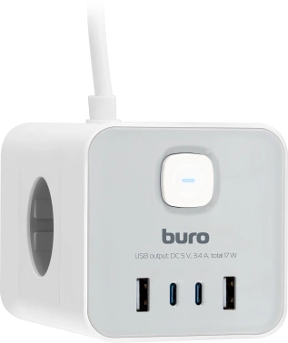 Сетевой удлинитель Buro BU-PTE4.1UC-W