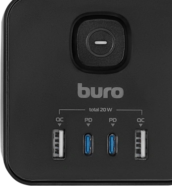 Сетевой удлинитель Buro BU-PTE4.1UC-Plus-B
