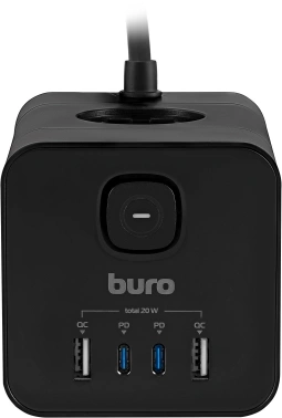Сетевой удлинитель Buro BU-PTE4.1UC-Plus-B