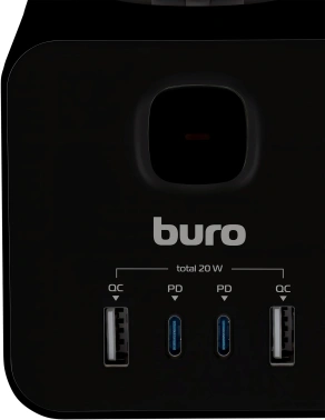 Сетевой удлинитель Buro BU-PTE4.1UC-Plus-B