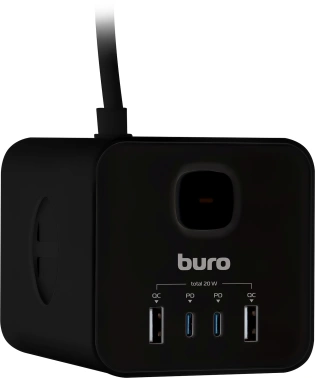 Сетевой удлинитель Buro BU-PTE4.1UC-Plus-B