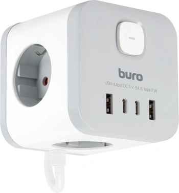 Сетевой удлинитель Buro BU-PC3.1UС-W