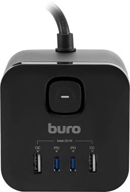 Сетевой удлинитель Buro BU-PC3.1UС-Plus-B