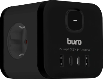 Сетевой разветвитель Buro BU-PW3UC-B