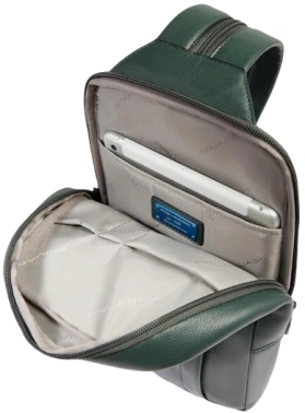 Рюкзак слинг мужской Piquadro Russel CA6764W137/VE хаки кожа