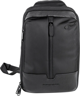 Рюкзак слинг мужской Piquadro Marcel CA6448W138/N черный нейлон/натур.кожа