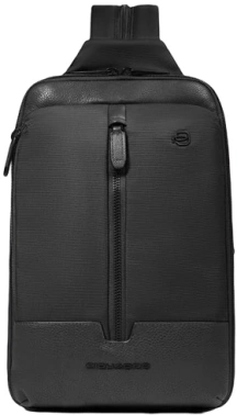 Рюкзак слинг мужской Piquadro Marcel CA6448W138/N черный нейлон/натур.кожа