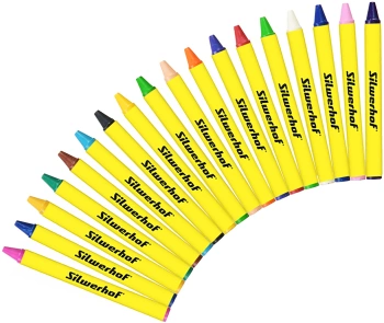 Восковые мелки Silwerhof Color кругл. 18цв. дл.80мм д.8мм картон.кор./европод.