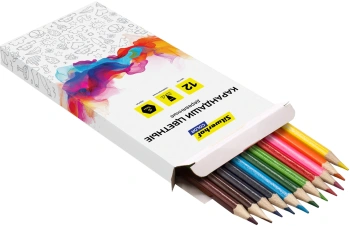 Карандаши цв. Silwerhof Color 2.8мм шестигран. дерево ассорти 12цв. коробка/европод.