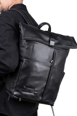 Рюкзак мужской Piquadro Russel CA6768W137/N роллтоп черный кожа
