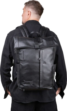 Рюкзак мужской Piquadro Russel CA6768W137/N роллтоп черный кожа