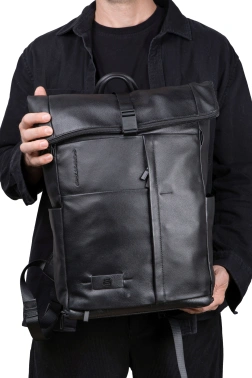 Рюкзак мужской Piquadro Russel CA6768W137/N роллтоп черный кожа
