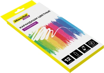 Карандаши цв. Silwerhof Create 3мм шестигран. пластик ассорти 12цв. коробка/европод. ластик