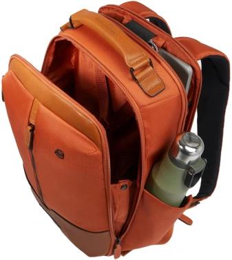 Рюкзак мужской Piquadro Marcel CA6823W138/ARCU оранжевый/коричневый ткань/натур.кожа