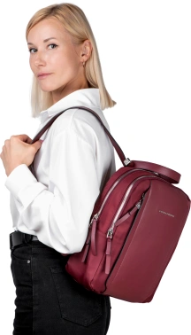 Рюкзак женский Piquadro Lyra CA5566W92T/BO бургунди ткань/натур.кожа