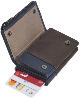 Кошелек мужской Piquadro Harper PP5585APR/BLUTM синий/коричневый натур.кожа