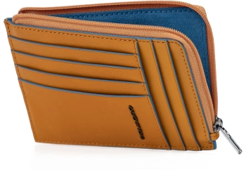 Чехол для кредитных карт Piquadro Blue Square PU1243B2R/G шафрановый натур.кожа